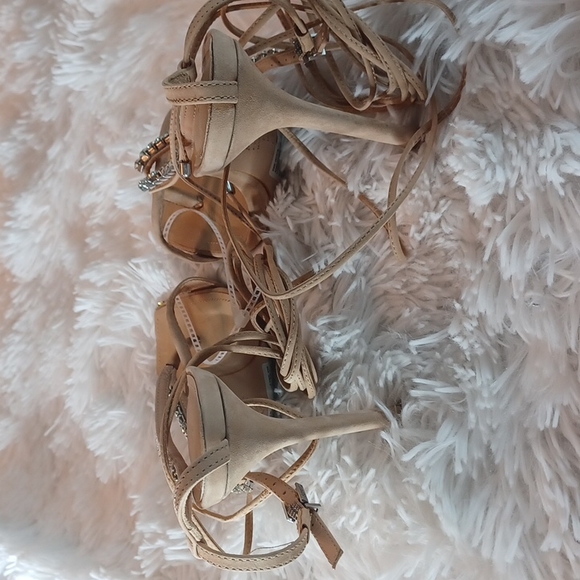 Schutz Vikki Crystal-Embellished High-Heel Sandals Size 9B - Picture 15 of 17